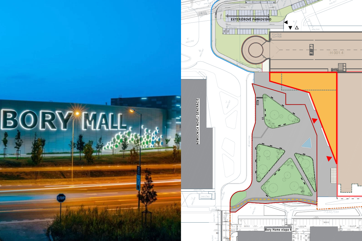 Zdroj: Bory Mall, Penta Real Estate / EIA